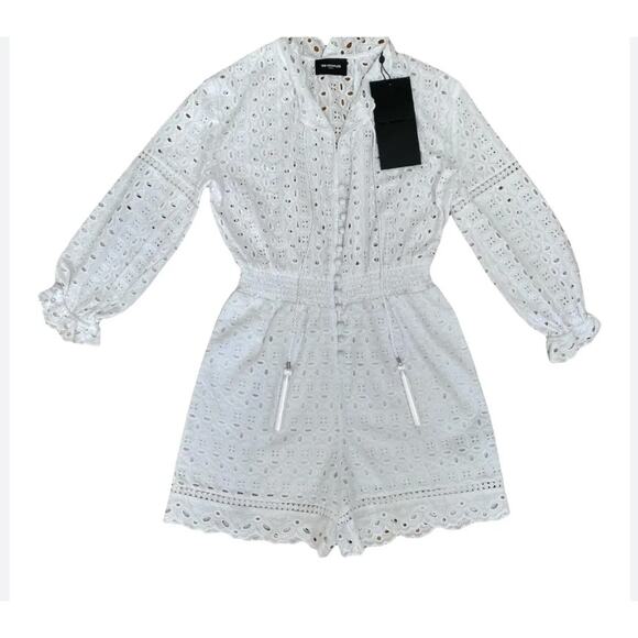 The Kooples Embroidery Romper white S